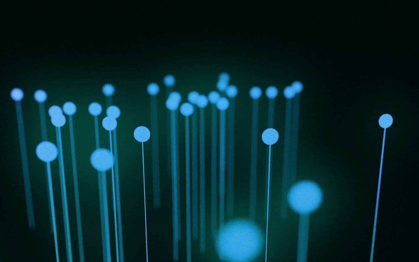 Slow-growing blue organic filaments of light